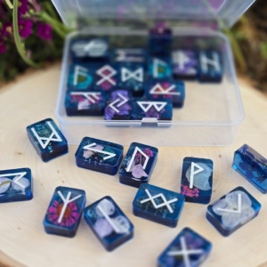 Aqua Flora Elder Futhark Runes - Custom Made by The Sacred Raven